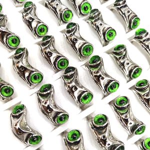30 anillos de rana de ojos verdes creativos Vintage al por mayor anillos de animales pequeños lindos anillos de pareja universales en forma 3D para hombres y mujeres