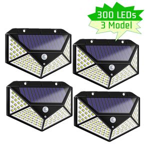 300 LED Solar Led luz exterior impermeable jardín Ip65 Sensor de movimiento bombillas de emergencia ABS lámparas solares decoración para valla de tierra