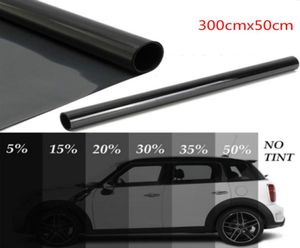 300cmx50cm Black Car Window Foils Tint Tinting Film Roll Auto Home Glass Summer Solar UV Protector Sticker Films2036060