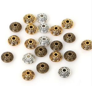 300 unids/lote aleación de bronce antiguo/plata/oro forma de OVNI espaciador cuentas encantos para la fabricación de joyas 6mm