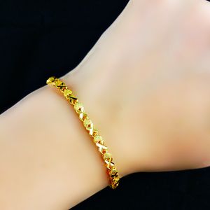 очарование позолоченные колокол ножные браслеты Женские золотые браслеты заполненные мода песок ювелирные изделия 3 мм широкий женский браслет