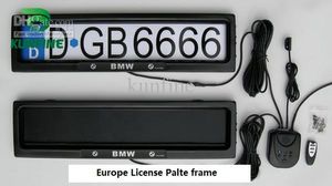 Quadro de matrícula de carro europeu com placa de cobertura de controle remoto