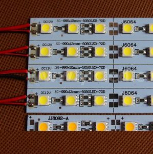 Kabine Takı göstermek için Süper Parlak Sert Sert Bar hafif DC12V 100cm 72led SMD 5050 Alüminyum Alaşım PCB Led Şerit Işık