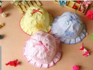 قبعات الأطفال حديثي الولادة القطن الصيفي قبعات الصيف Sunbonnet Sunhat Baby Butterfly Caps 50pcs/lot