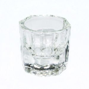 Wholesale- Octagonal Shape Glass Cup Dappen Dish Container for Arcylic Nail Art Liquid 