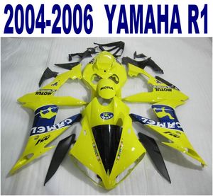 Enjeksiyon kalıplama ücretsiz kargo YAMAHA 2004-2006 YZF R1 için ABS fairing kiti yzf-r1 04 05 06 sarı mavi CAMEL plastik kaporta seti PQ93