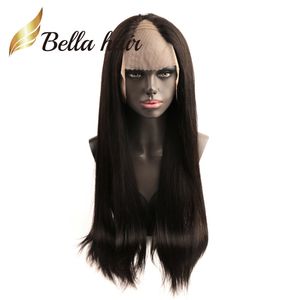 Bellahair 130% 150% U Часть кружевной парик с зажимами Прямые перуанские парики волос 24 дюйма длинные человеческие фронта регулируются