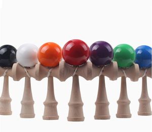 20X18.5 cm Komik Japon Geleneksel Ahşap Oyuncak Bilboquet Topu renkli Kendama PU Boya ahşap oyuncaklar