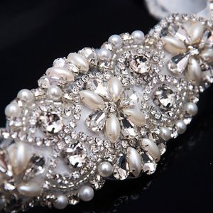 Gorący sprzedawanie ładnych skrzydełek do ślubu kryształ rhinestone zroszony pasek szarochrony ślubne odpowiednie do wieczorowych sukienek akcesoria dla nowożeńców