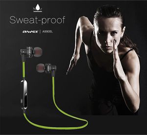 AWEI A990BL Spor Akıllı Bluetooth Kablosuz Kulaklık Ter-geçirmez Boyun Bandı iPhone5 Için Mic Kontrol Kulaklıklar ile 6 6 S Samsung Galaxy 300 adet