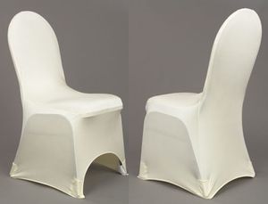 Promoção de ações: Spandex branco com uma capa de cadeira de lycra de banquete de arco frontal 100pcs