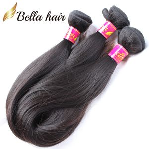 BELLAHAIR®8A Soft Mongolian Mongolian Virgin Hair 3Bundles Remy Weaves Natural Black Color Não Transformado DHL