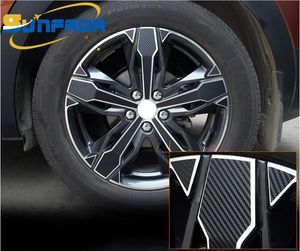 Sunfada 17 18 Rimprints de fibra de carbono Wheel Hub Rim adesivos para Peugeot 3008p84 2016 2017 5008 P87 2017 CAR2839