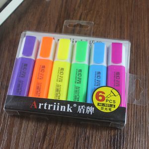 6 Renkler / Set Marker Kalem Sanatı Beş Nesil 5 Vurgulayıcı Alkol Yağlı Mark Malzemeleri
