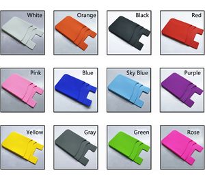 Двухпалубный телефон-липучка Силиконовый кошелек Самоклеящаяся карта Карманный красочный бумажник-силиконовая сумка для телефона 3M Sticky