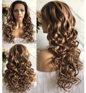 Lace Frontal Wig Ombre Highlight Color 10A Brazilian Virgin Human Hair Lace Wigs for Black Women Fast Express Delivery