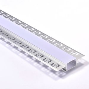 Luzes de barra LED de alumínio embutidas perfil para o perfil de alumínio de parede de canto interno e extrusão de alumínio LED de 61 mm de largura para a parede