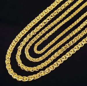 Moda 3.5mm 4mm 5mm 6mm 50cm/20inch 925 Gümüş 18K Altın Kaplama Kolyeler Erkekler Bükülmüş Bağlantı Zincirleri Tasarımcı Kolye Takı