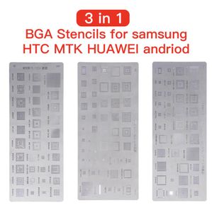 Yüksek Kalite 3 adet / grup Evrensel BGA Şablonlar için MTK Samsung HTC HUAWEI Android Doğrudan Isıtmalı BGA Reballing Stencils Kit