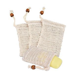 Soap Storage Bag Scrub Ferramenta manual de bolha sabão Saver Bolsas Titular Duche Banheira Espuma Natural Bath saco de sisal sabão Bolsas M1228