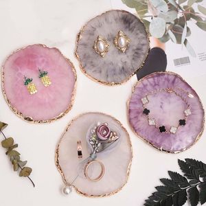 Resin Storage Tray Jewelry Display Plate Necklace Ring Earrings Display Tray Creative Decoration Organizer Household Home Decor