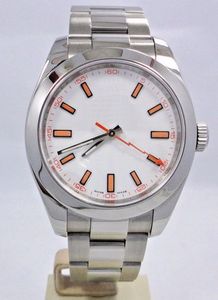 Fabrika Tedarikçisi Yüksek kaliteli kol saati beyaz kadran paslanmaz çelik 40mm 116400gv saatler otomatik mekanik erkek saatler
