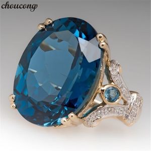 Choucong Dove ovos Promise anel de Corte Oval de Cristal Zircon Cz Cor de Ouro Anéis de Casamento Anéis de Banda para as mulheres Do Partido Jóias