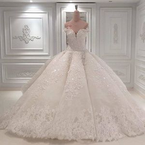 Vestido de noiva balya elbisesi tasarımcı gelinlik omuz katedral tren dantel aplikler gelin elbise için gelin elbisesi özel yapılmış