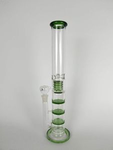 Соединение 18 мм, зеленое трехслойное устройство из сотового листа, стеклянная труба, высота 47 см, диаметр стеклянной трубки 5 см, толщина 5 мм.
