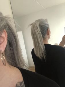 Резинка европейская реми серая прическа с хвостиком шелковистая прямая двухцветная омбре серебристо-серая соль для волос наращивание волос с хвостиком