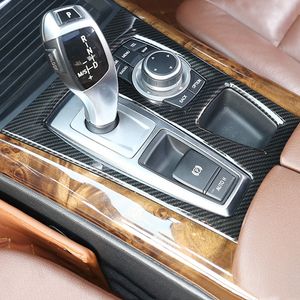 Автомобильный Styling Center Console переключения передач декоративной панели крышки уравновешивания для BMW X5 E70 X6 E71 2008-2014 LHD Интерьер Автоаксессуары