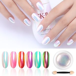 Tamax Na006 Chrome Pearl Shell Pó Nail Art Glitter Pigment Pó Brilhante Longa Manicure Manicure Decoração Decoração Gel Polonês Pó polonês