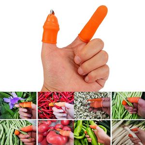 Силиконовый нож для большого пальца, сепаратор фруктов для растений, с плоским/изогнутым лезвием для огорода, кухонные аксессуары
