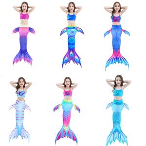 3PCS 2019 New Children Mermaid Tails with Monofin Kids Girls Costumes Swimming Mermaid Tail Mermaid Swimsuit Flipper for girls