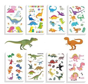 Прохладный динозавр временные татуировки наклейки партия выступает Гуди сумки дети День Рождения мультфильм животных водонепроницаемый тату стикер украшения подарок