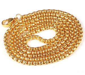 3 Farben Modeschmuck Männliche Halsketten Kette 316L Edelstahl Halskette für Männer Party Jubiläumsgeschenk Länge 65 cm