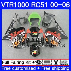 HONDA VTR 1000 RC51 için Kit 2000 2001 2002 2003 2004 2005 2006 257HM.28 Repsol kırmızı yeni RTV1000 SP1 SP2 VTR1000 00 01 02 03 04 05 06 Fairing