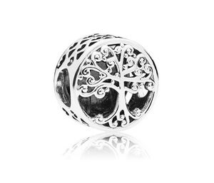 Toptan 30 adet Aile Ağacı Aşk Gösterileri Charm 925 Ayar Gümüş Avrupa Charms Boncuk Fit Pandora Bilezikler Yılan Zincir Moda DIY Takı