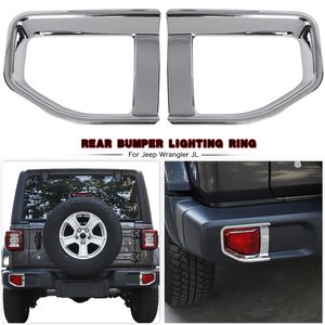 Silver Rear Rear Bumper Lighting Ring Decorative Cover For Fit Jeep Wrangler JL 2018+ Car Exterior Accessories