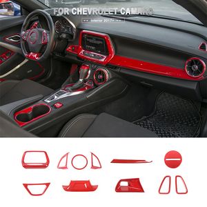 Рулевое колесо / центральное управление интерьерным комплектом ABS красным украшением крышка для Chevrolet Camaro 2017+ Внутренний комплект