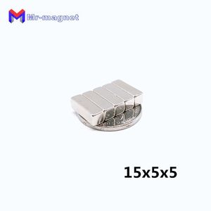 Buzdolabı Mıknatıslar 10 ADET N35 1555 mm Kalıcı Mıknatıs 15x5x5 Süper Güçlü Neo Neodimyum Blok Nikel Kaplama ile 15x5x5mm NdFEB