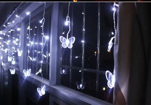 4 M * 0.65 M100 LED Peri Kelebek Perde Işıkları Gerlyanda Dekoratif Düğün Doğum Günü Partisi Dekorasyon Için Noel Işıkları