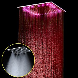 LED Çok Fonksiyonlu Işıklar Tatil Aydınlatma Termostatik Banyo Bataryası Seti Swash ve Yağış Sıcaklığı Hassas Duş Başlığı