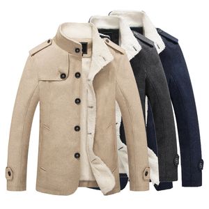 Casacos de Inverno Masculino Jaqueta Parka Velo Grosso Quente Sobretudo de Lã Masculino Lã Masculino Chamarras