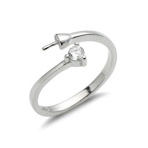 Risultati di gioielli di design ad anello semplice Zircone 925 Perle in argento sterling Fai da te Montaggio su anello 5 pezzi