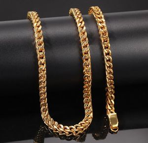 6mm 18K Altın Kaplama Figaro bağlantı Zincir Kolye Paslanmaz Çelik 18-24inch Hip Hop ewelry Trendy Moda Whosales