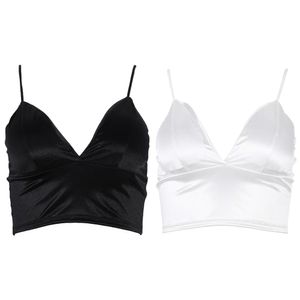 Camisoles Tankları Kadın Kayışı Katı Seksi Bikini Kırpma Tops Tank Üst İç Çamaşırı Bralette Wirefree Sutyen