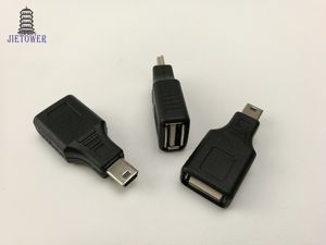 500 adet / grup USB Bir Kadın Mini B Erkek 5Pin Adaptörü Dönüştürücü Jack