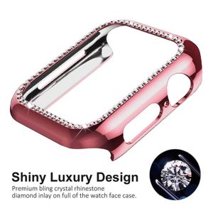 3D Diamond Bumper Case with Screen Protector for iWatch Series 1/2/3/4, 38mm/40mm/42mm/44mm - Clear Cover, Retail Packaging