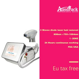 FDA EOS GELO plus 3 wave diodos laser de depilação a laser máquina de Rejuvenescimento Da Pele Rejuvenescimento Da Pele EUA semicondutores para Clínica Médica